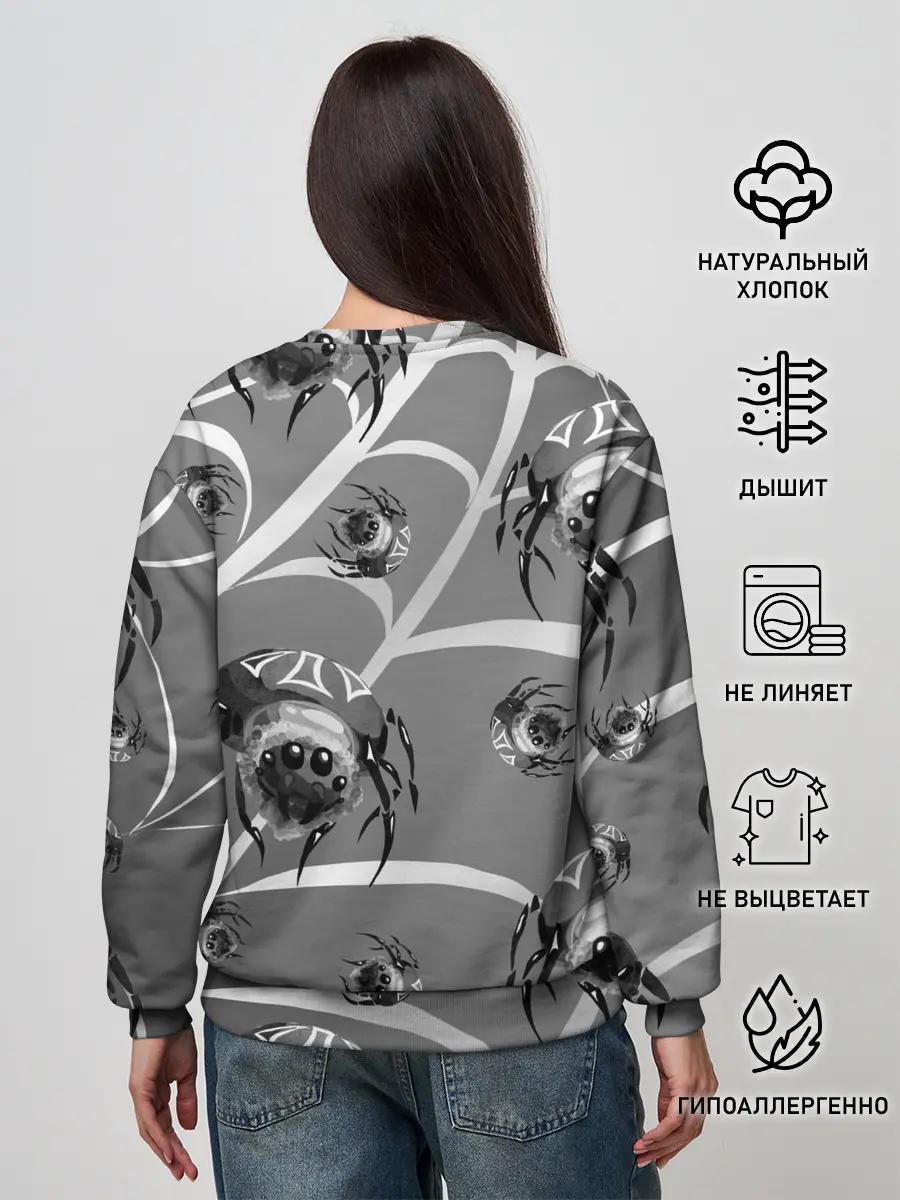 Женский свитшот / Пауки на паутине