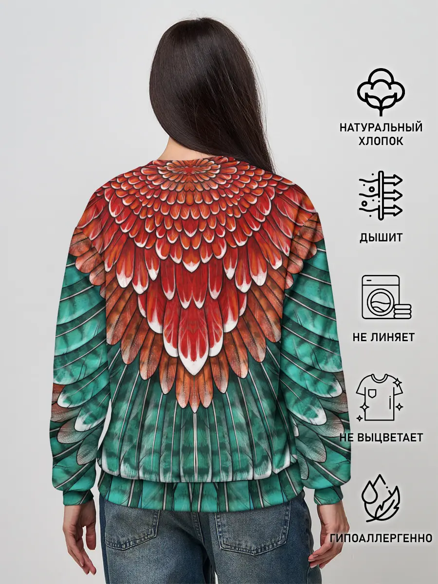 Женский свитшот / Оперение зимородка