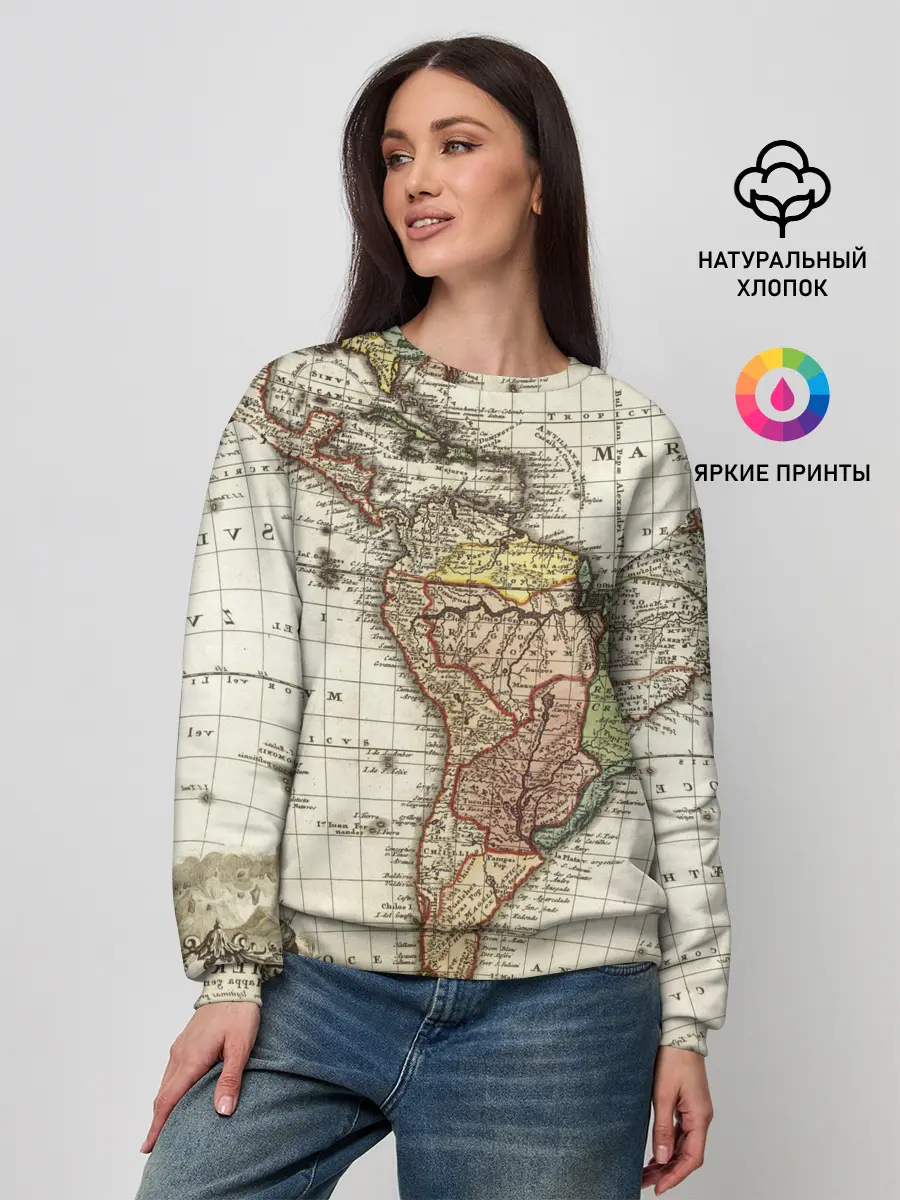 Женский свитшот / ВИНТАЖНАЯ КАРТА