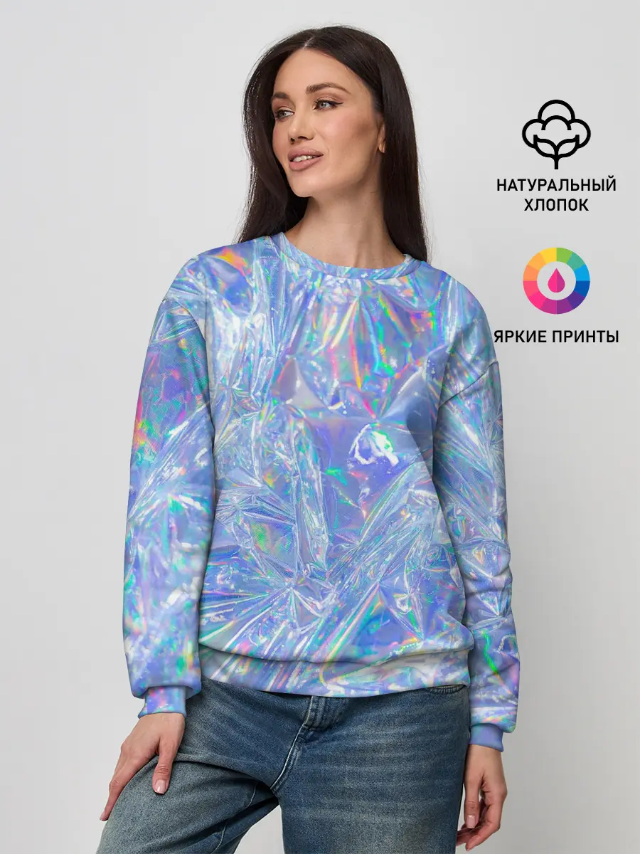 Женский свитшот / 3d ice glitch