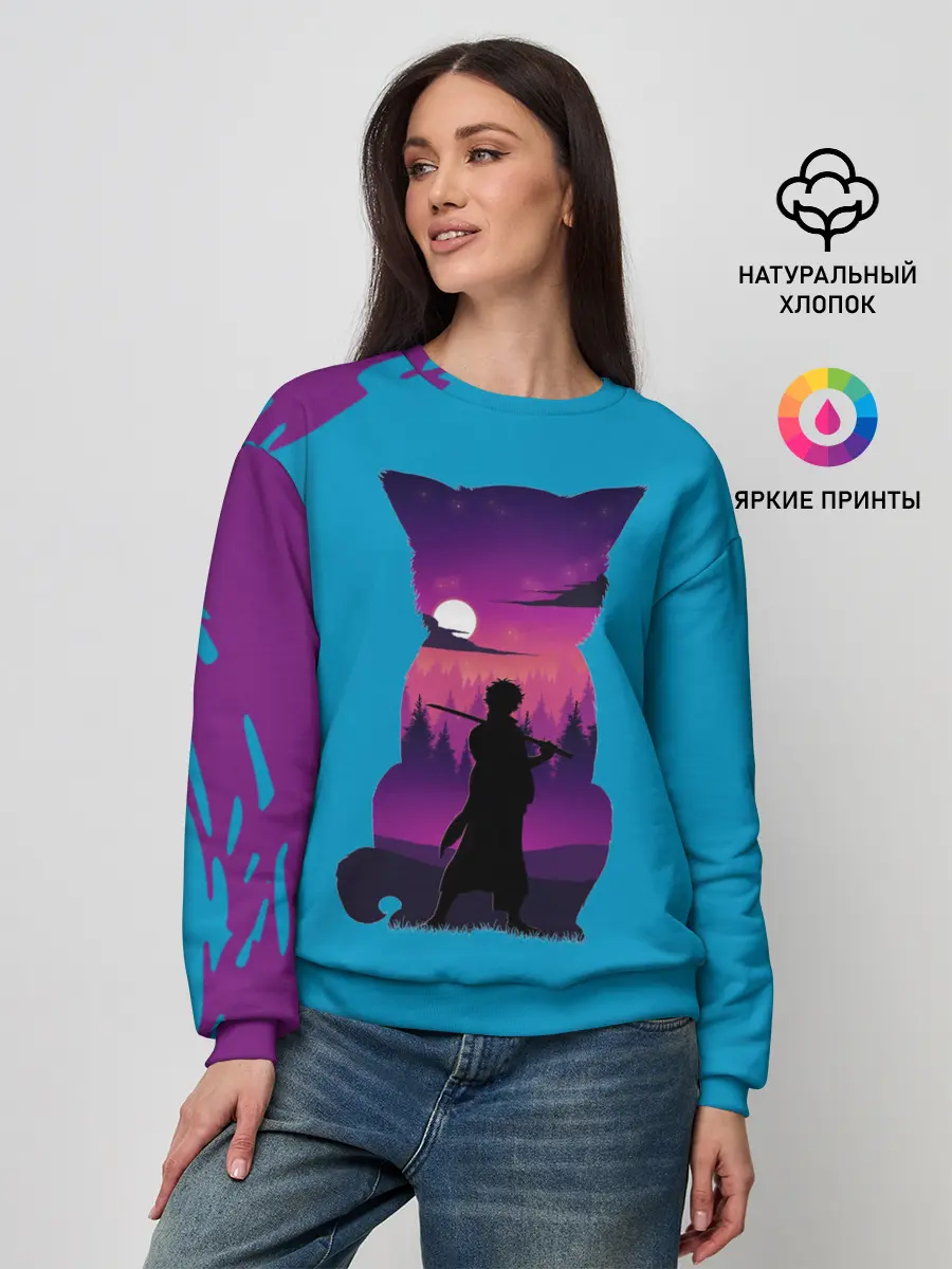 Женский свитшот / Гинтоки кот