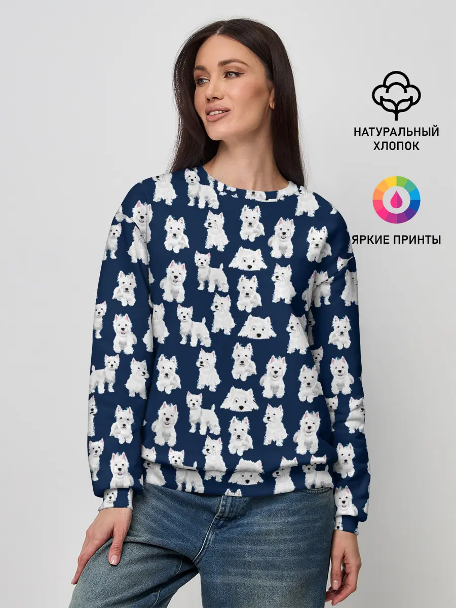 Женский свитшот / Собаки Пушистики