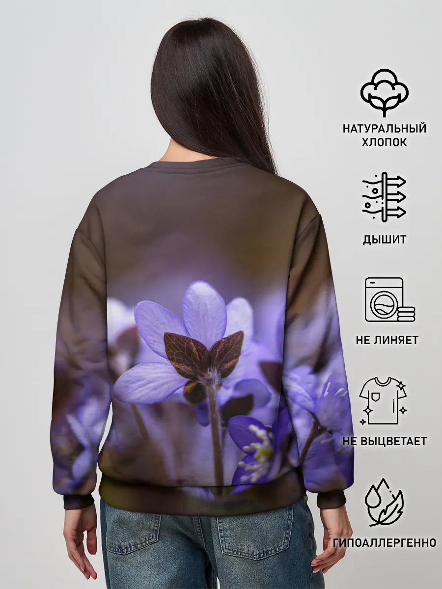 Женский свитшот / хрупкий цветок фиалка
