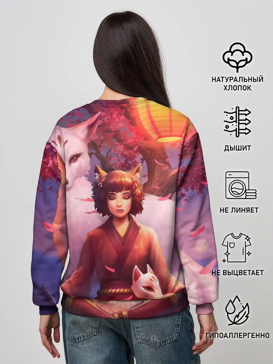 Женский свитшот / Девушка-лиса
