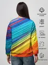Женский свитшот / цветной мех диагональ