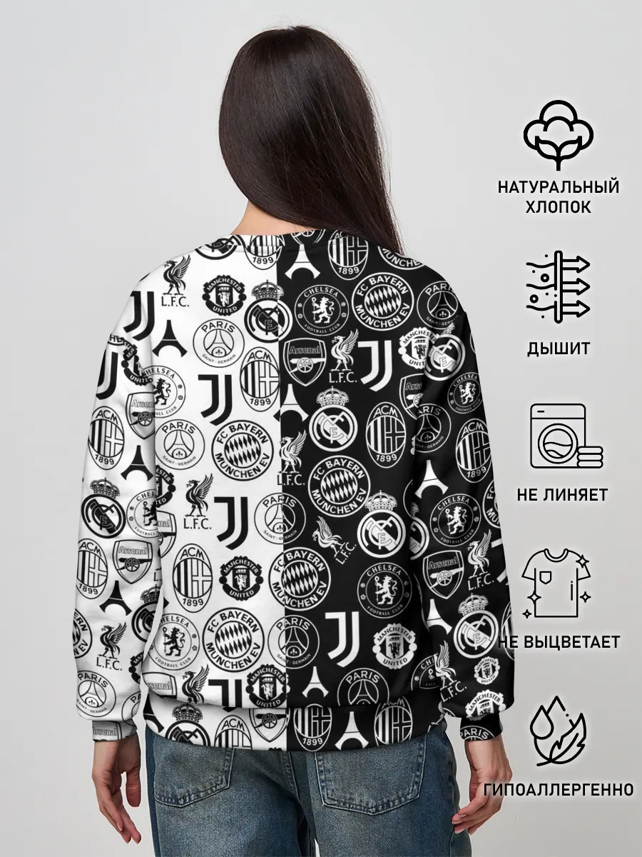 Женский свитшот / ЛОГОТИПЫ ФУТБОЛЬНЫХ КОМАНД