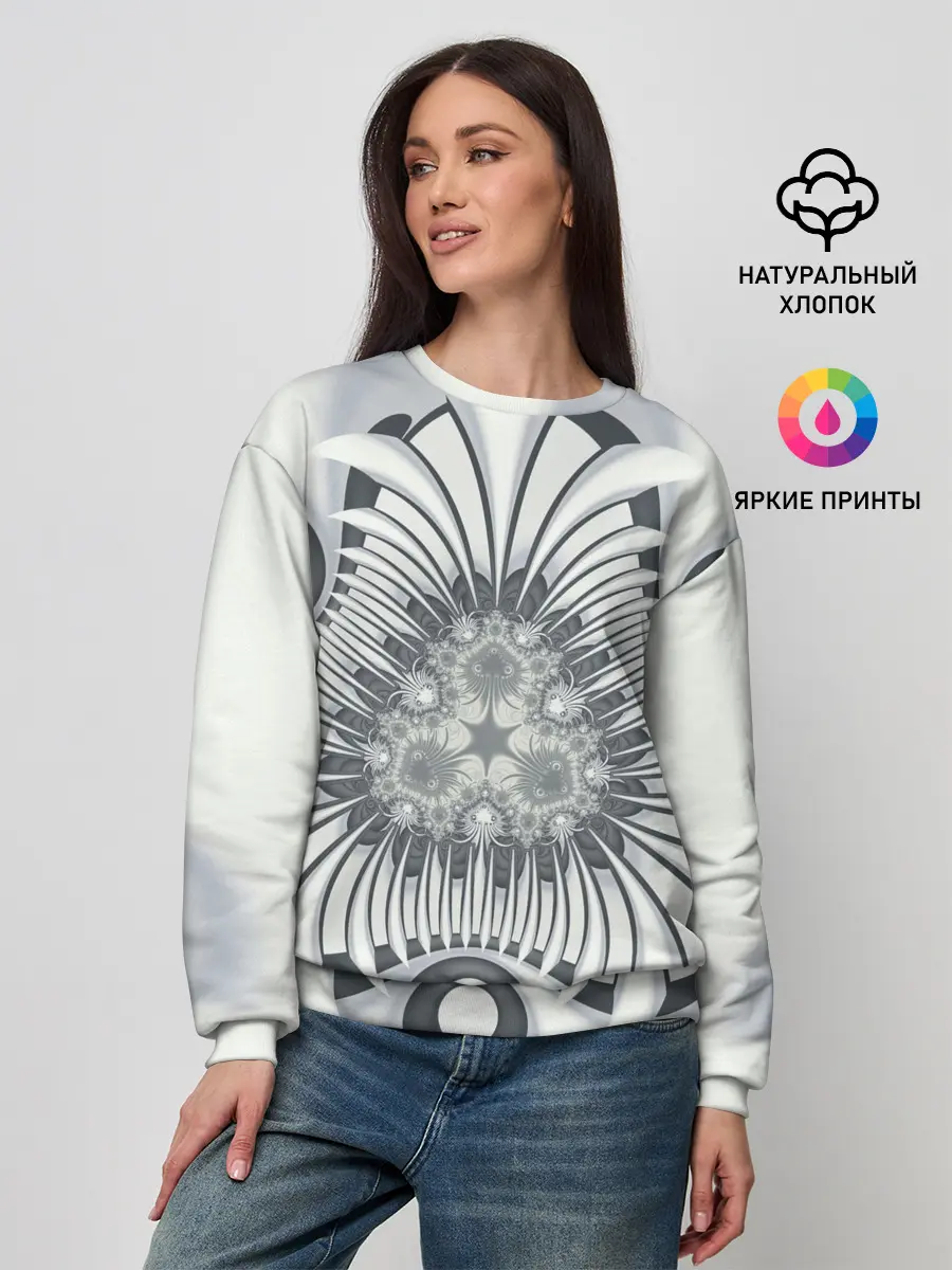 Женский свитшот / Серая абстракция