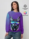 Женский свитшот / Кот очки наушники модный