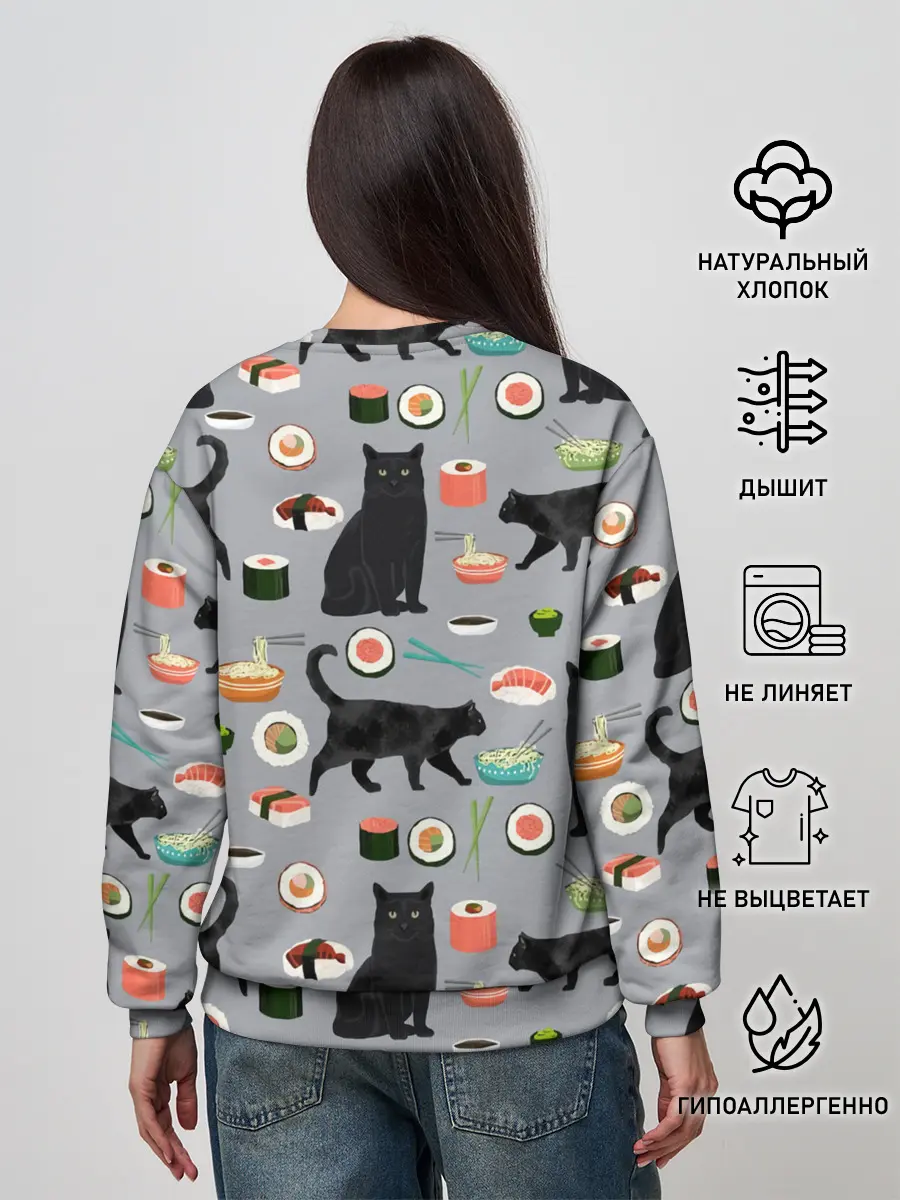 Женский свитшот / Котики и Суши