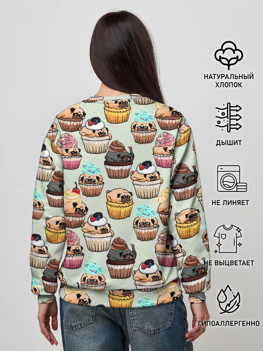 Женский свитшот / Мопсы - Кексики