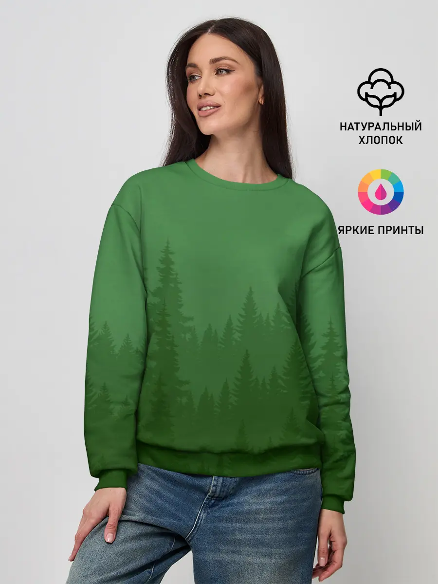 Женский свитшот / Зеленый Лес