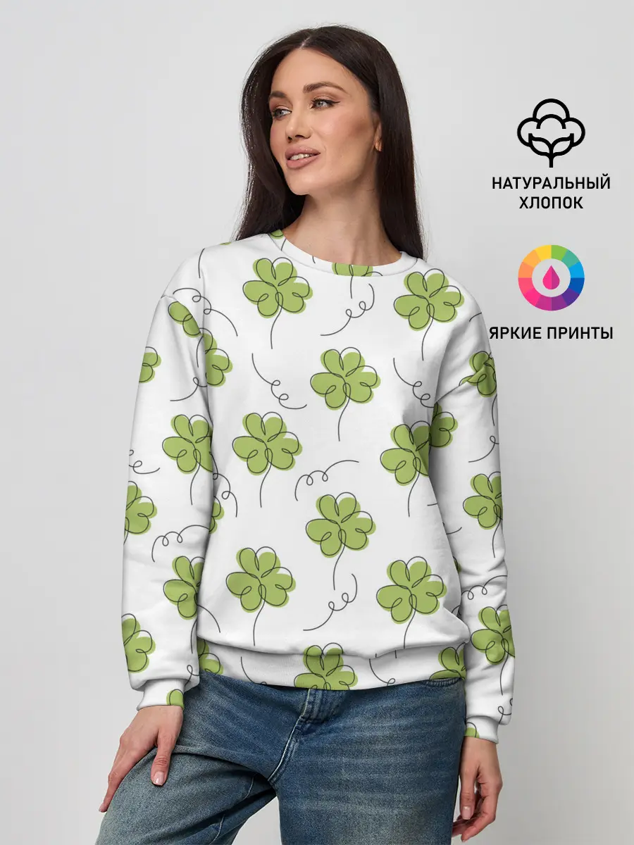 Женский свитшот / Клевер на День святого Патрика