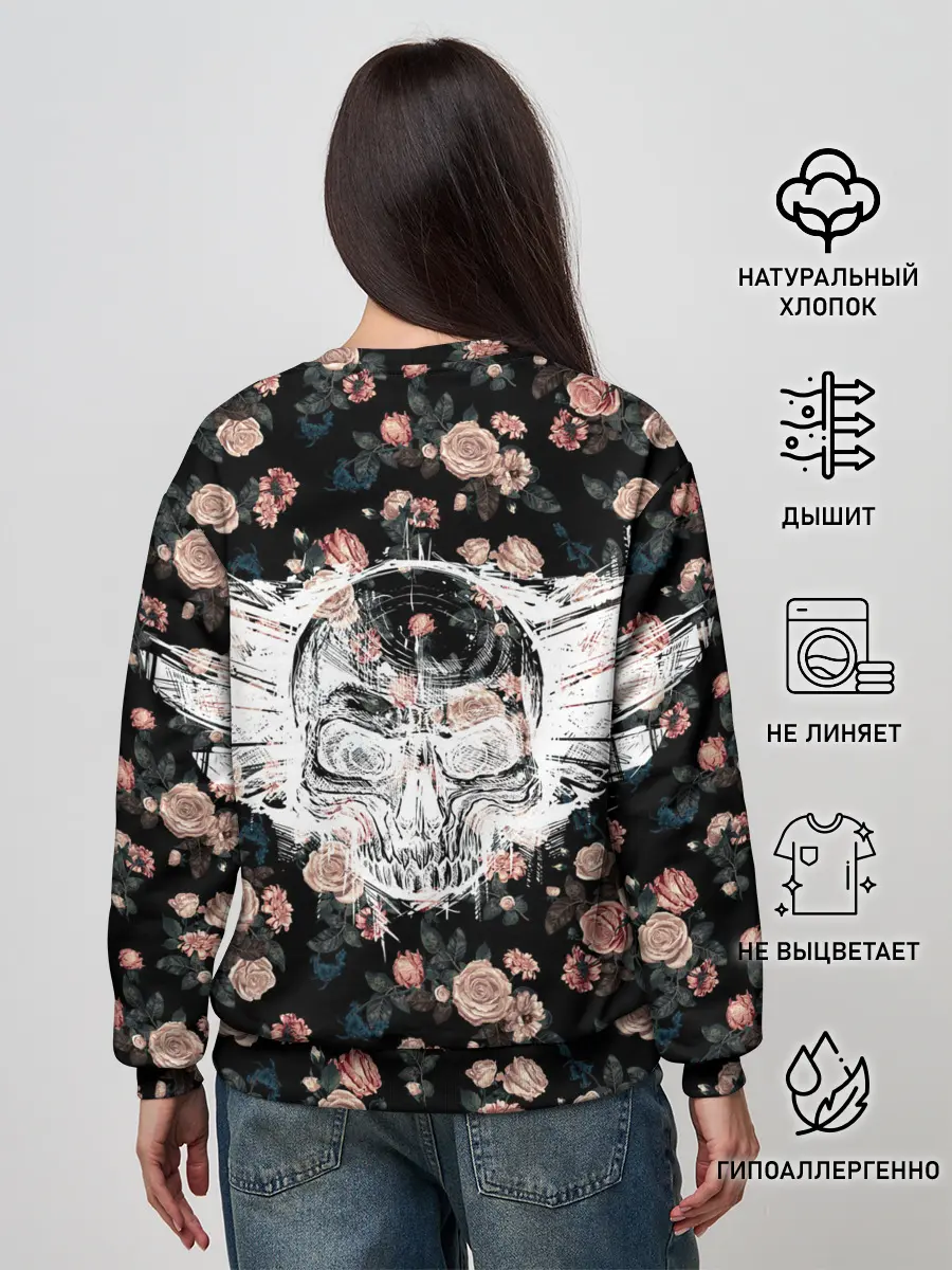 Женский свитшот / Death and roses