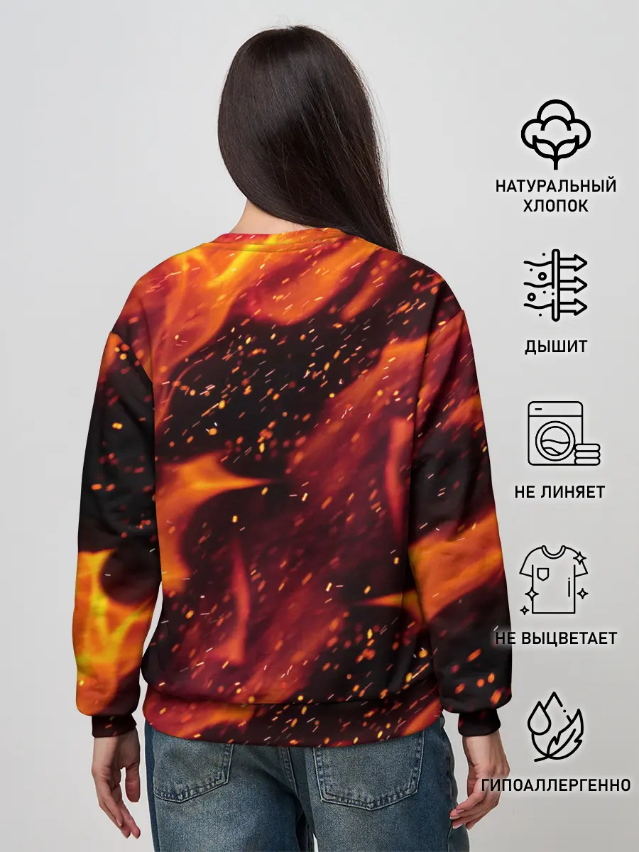 Женский свитшот / БИТКОИН ОГОНЬ