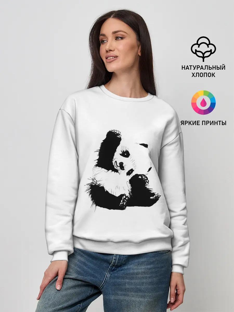 Женский свитшот / Панда минимализм