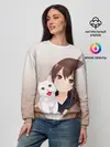 Женский свитшот / Девочка и белый кот аниме