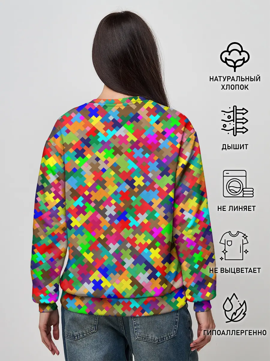 Женский свитшот / РАЗНОЦВЕТНЫЙ ПАЗЛ