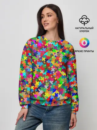 Женский свитшот / РАЗНОЦВЕТНЫЙ ПАЗЛ