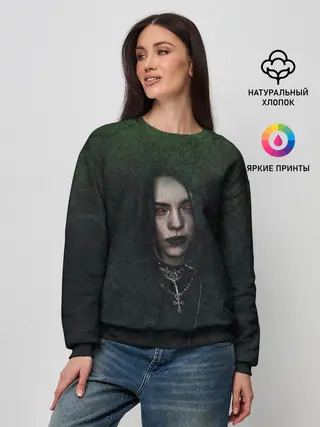 Женский свитшот / Билли Айлиш демонический стиль