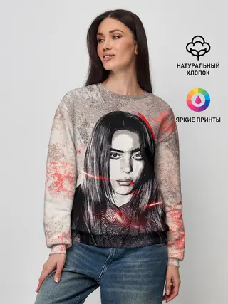Женский свитшот / Билли Айлиш стиль гранж