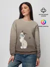 Женский свитшот / сварливый кот мем нет