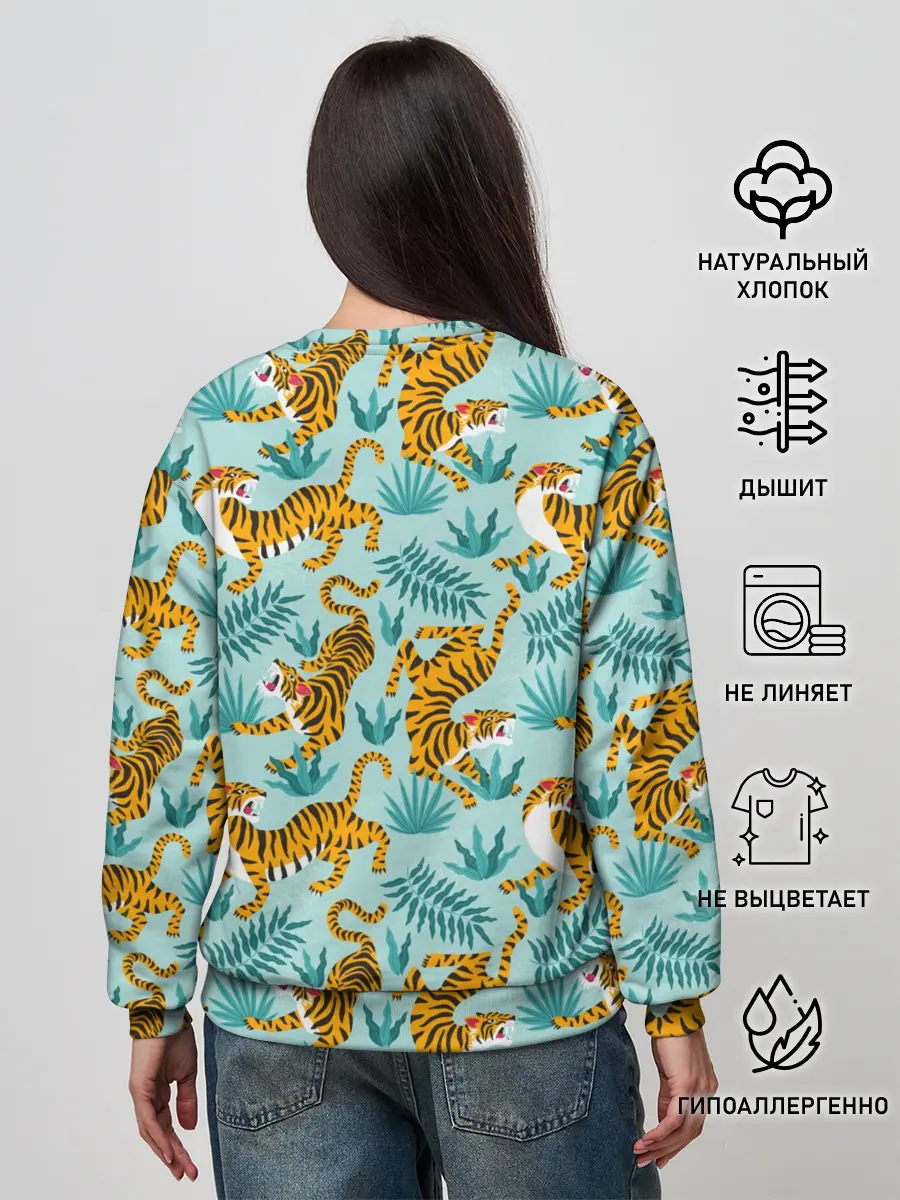 Женский свитшот / Рычащие Тигры Паттерн