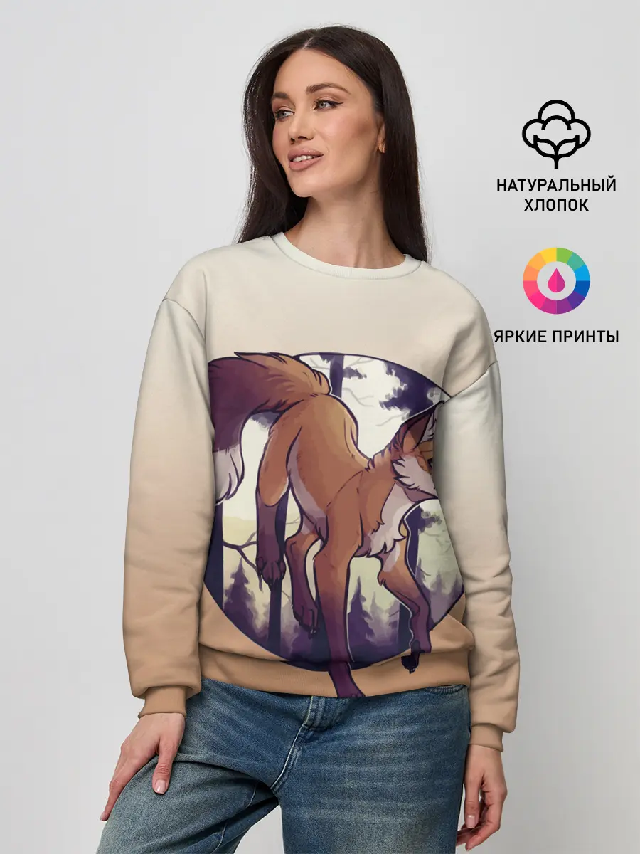 Женский свитшот / Лисица рисунок