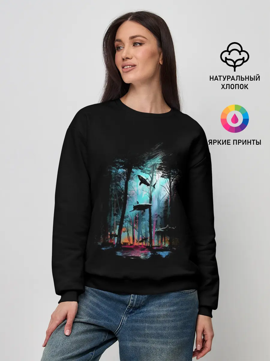 Женский свитшот / Shark forest