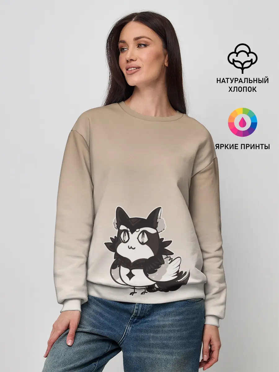Женский свитшот / сова котик аниме