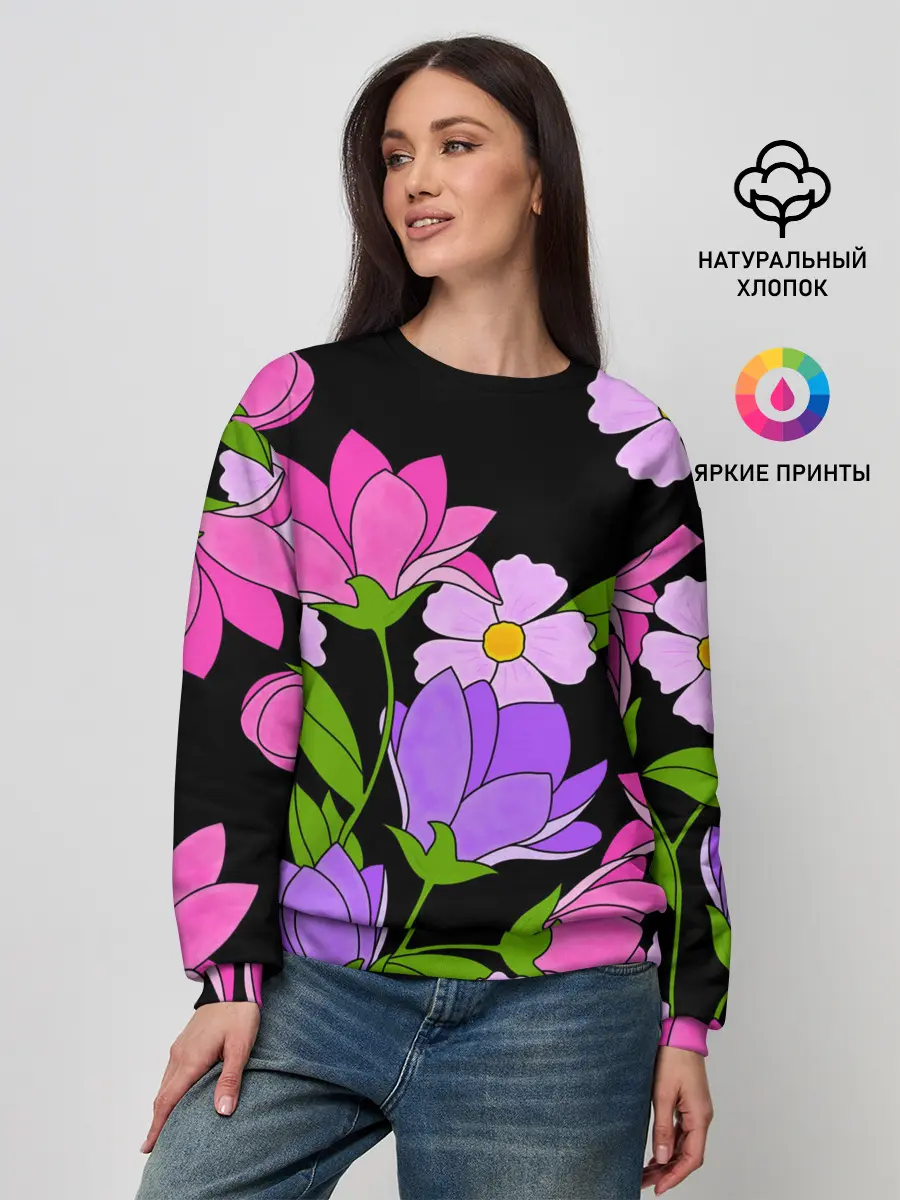 Женский свитшот / Ночные цветы