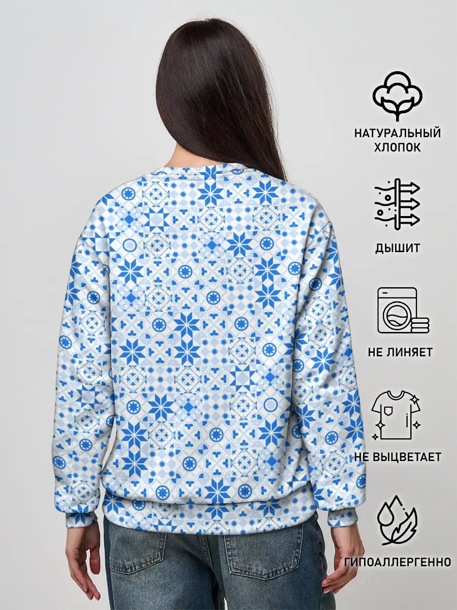 Женский свитшот / Орнамент снежинки