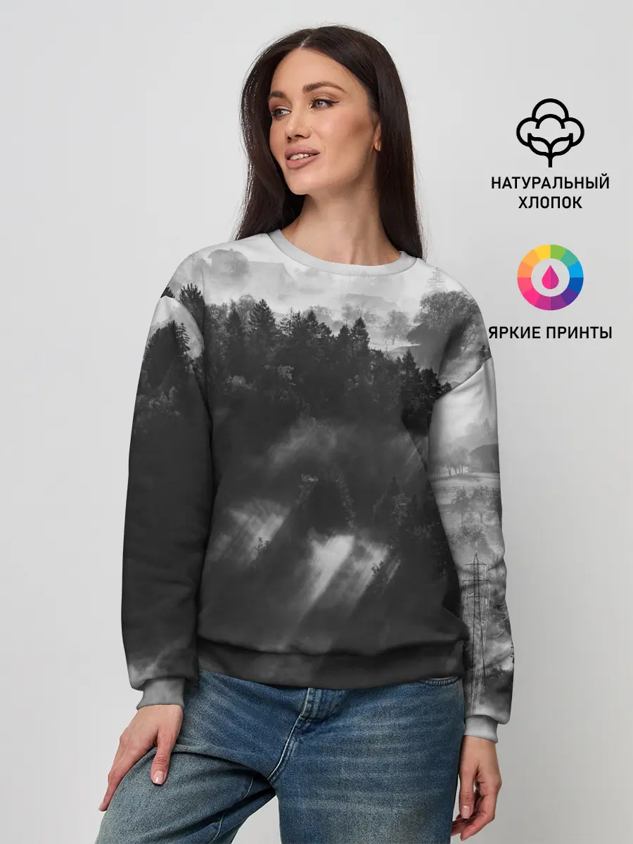 Женский свитшот / Туман в лесу