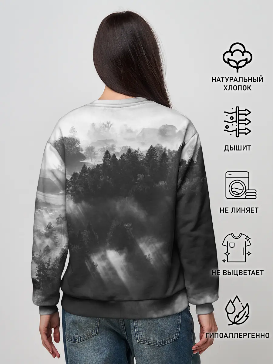 Женский свитшот / Туман в лесу