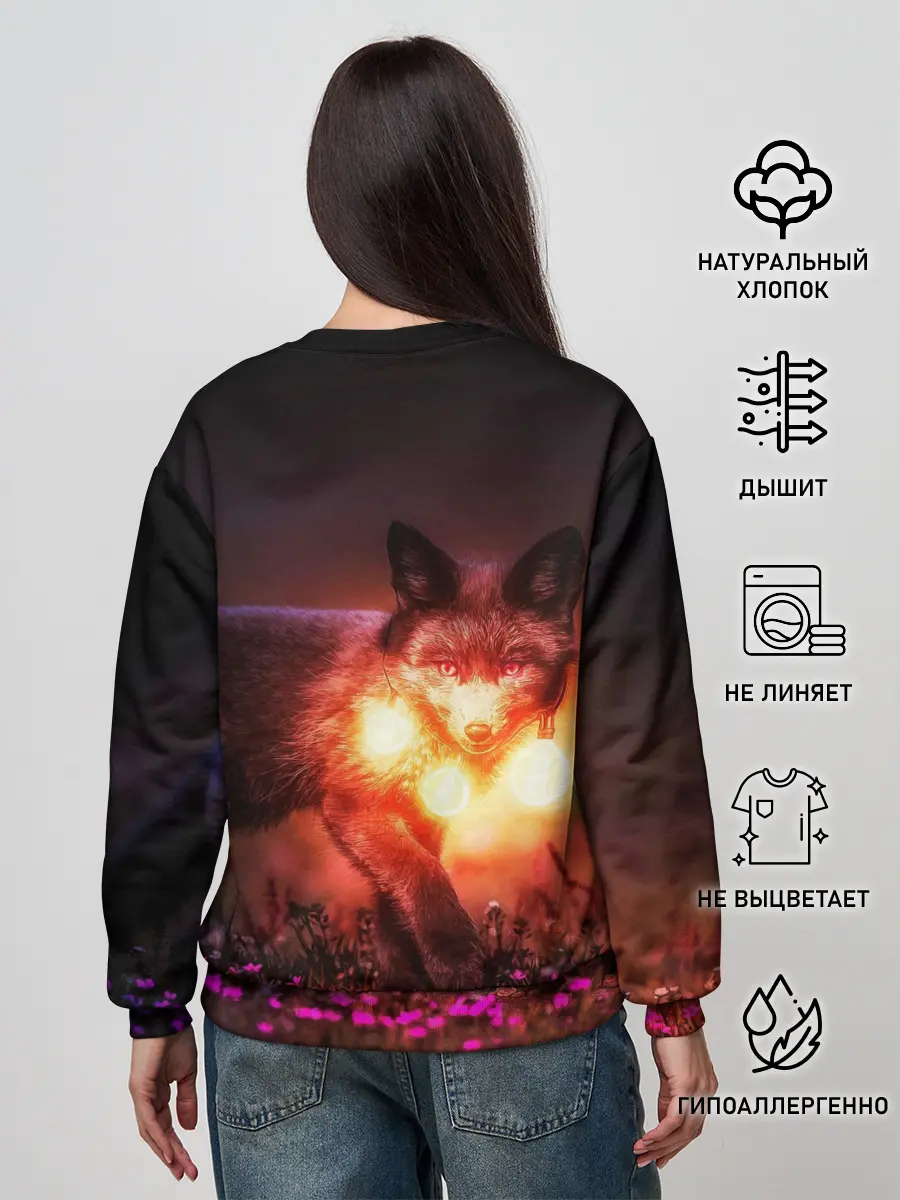 Женский свитшот / Лисица с фонариками
