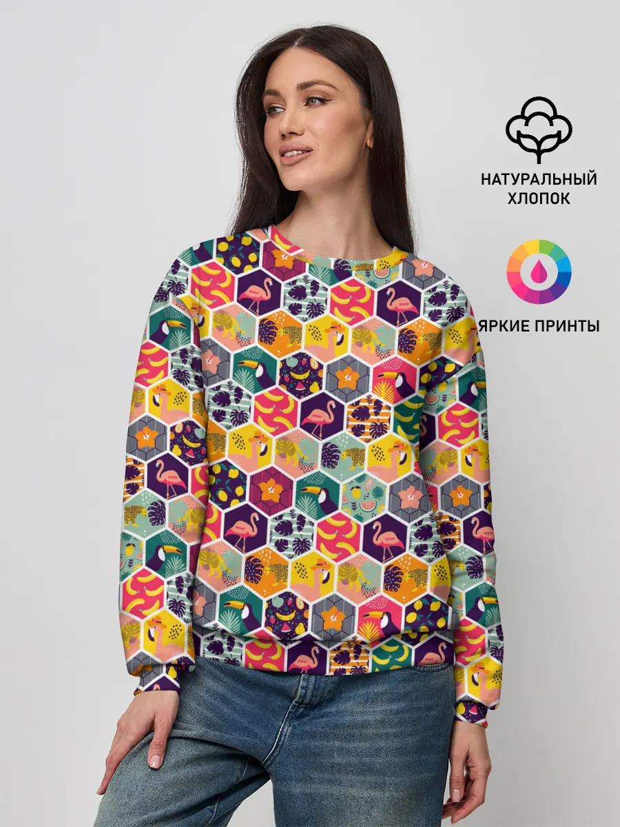 Женский свитшот / Тропический коллаж