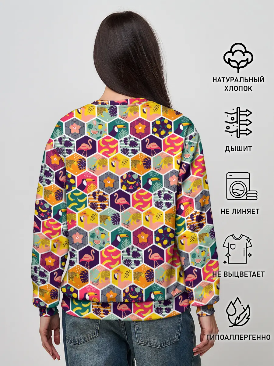 Женский свитшот / Тропический коллаж