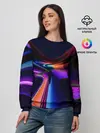 Женский свитшот / Красочные светящиеся линии