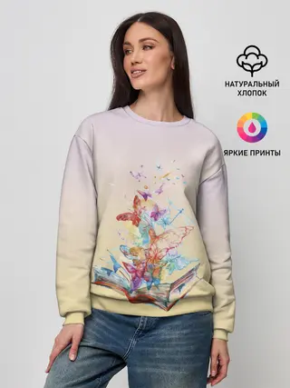Женский свитшот / бабочки из книги