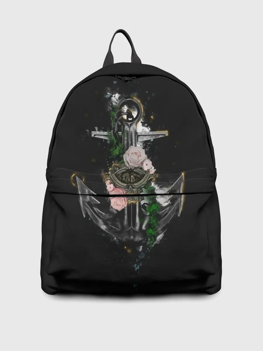 Рюкзак джинсовый / якорь с компасом и цветами