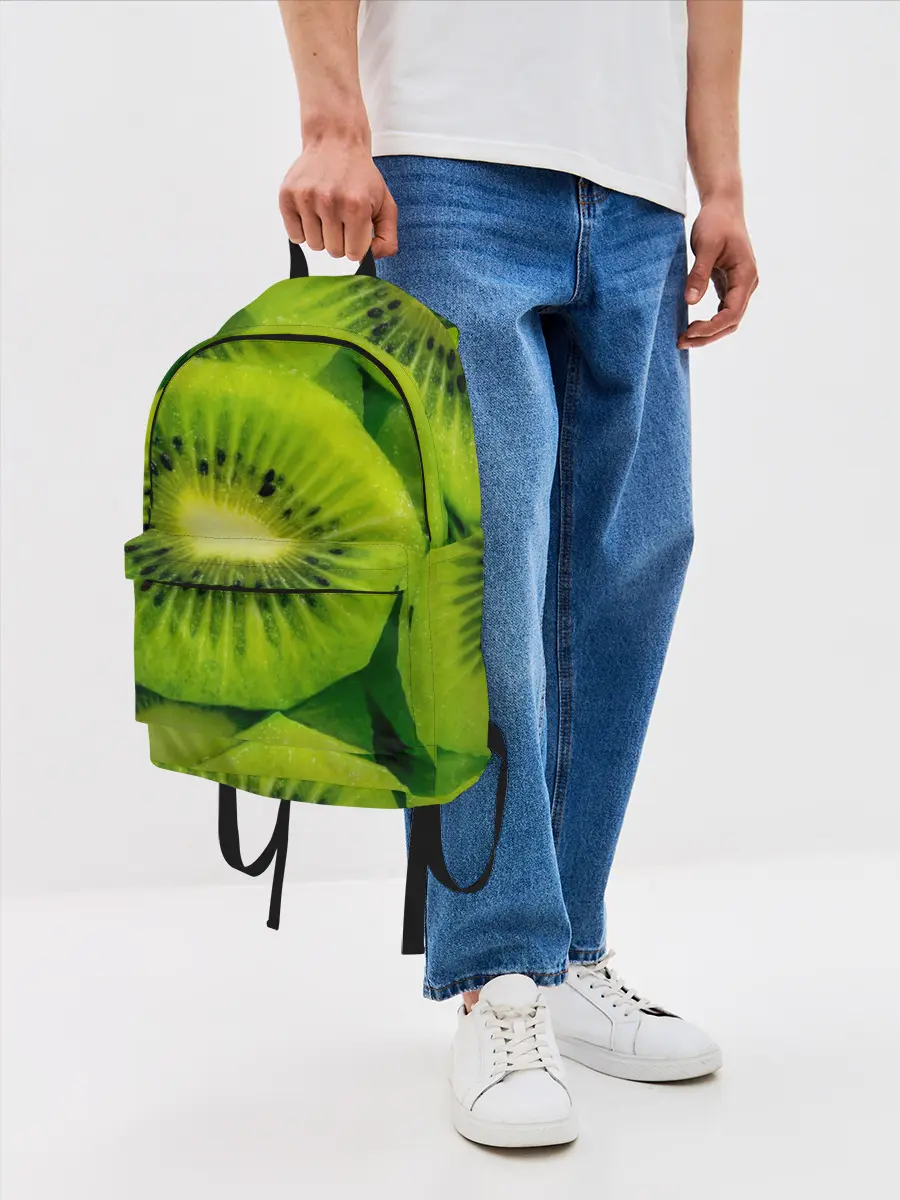 Рюкзак джинсовый / Зеленый киви