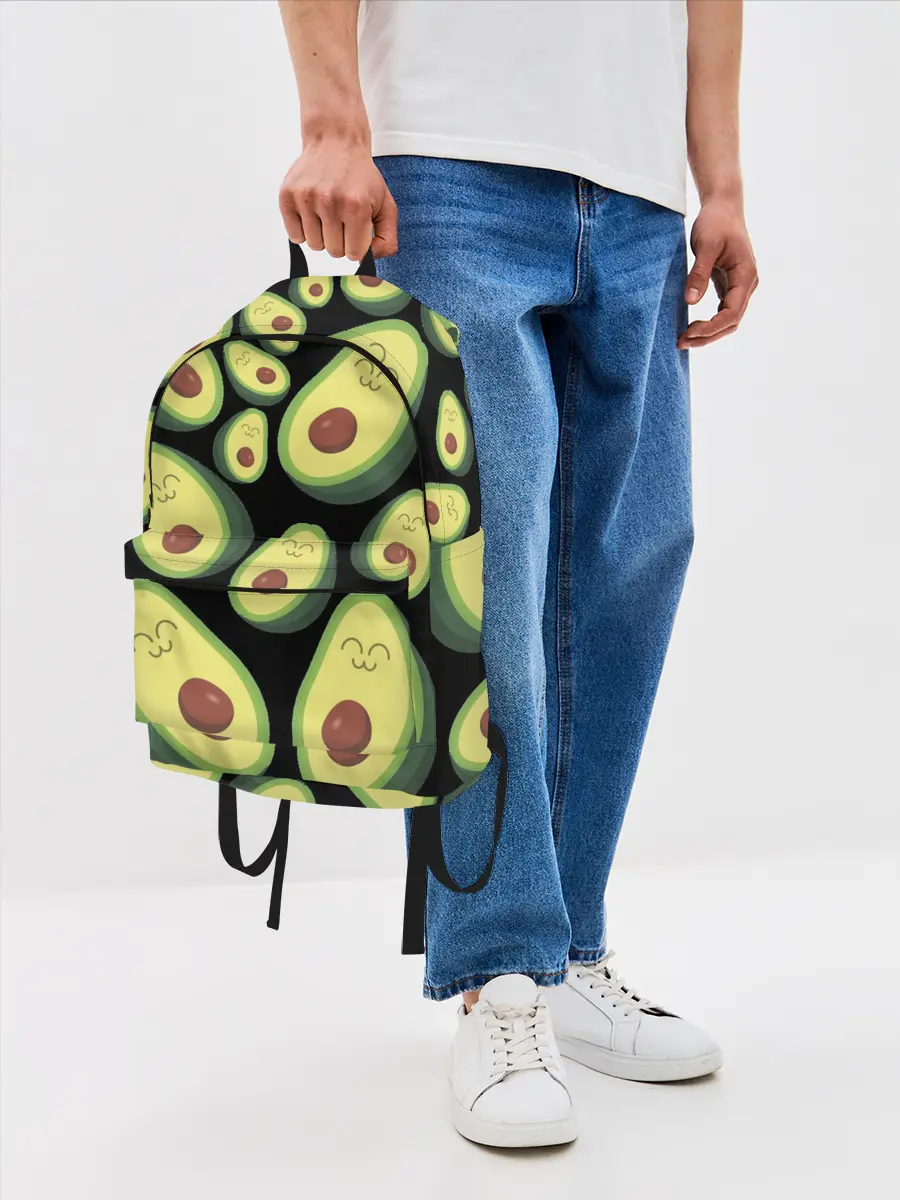 Рюкзак джинсовый / Авокадо паттерн