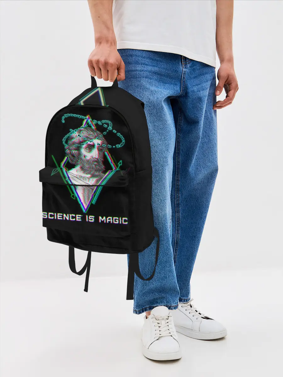 Рюкзак джинсовый / Magic is science - Пифагор