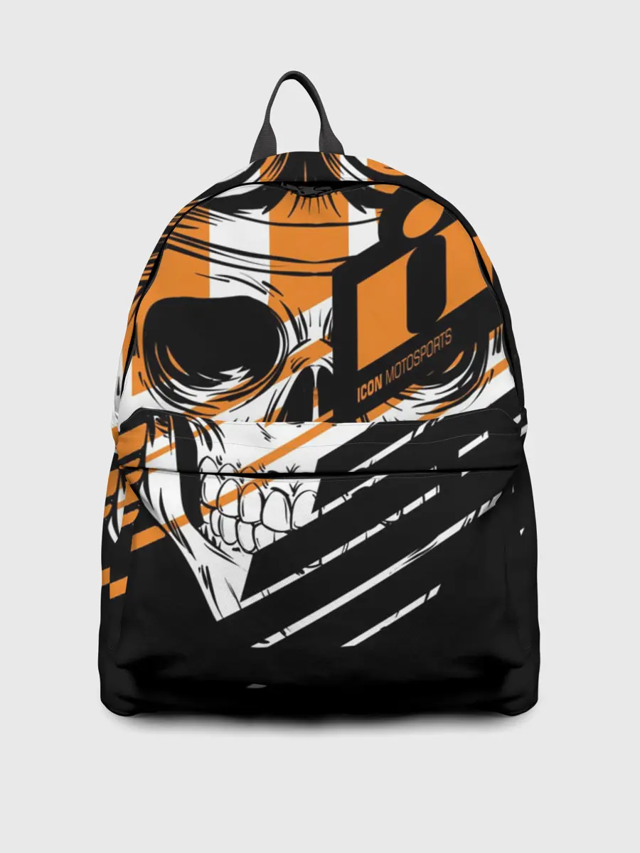 Рюкзак джинсовый / Череп Icon оранжевый