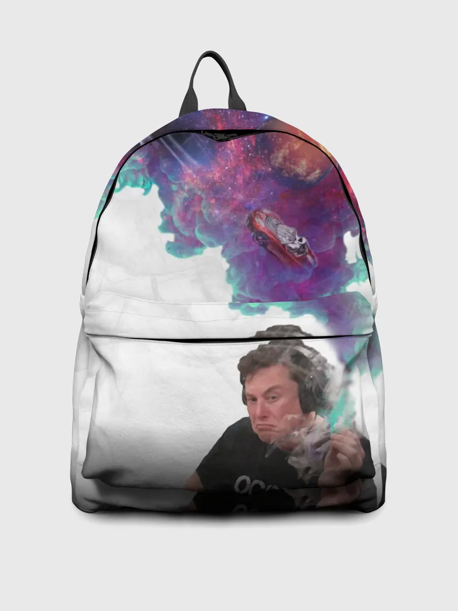 Рюкзак джинсовый / Илон Маск курит космос