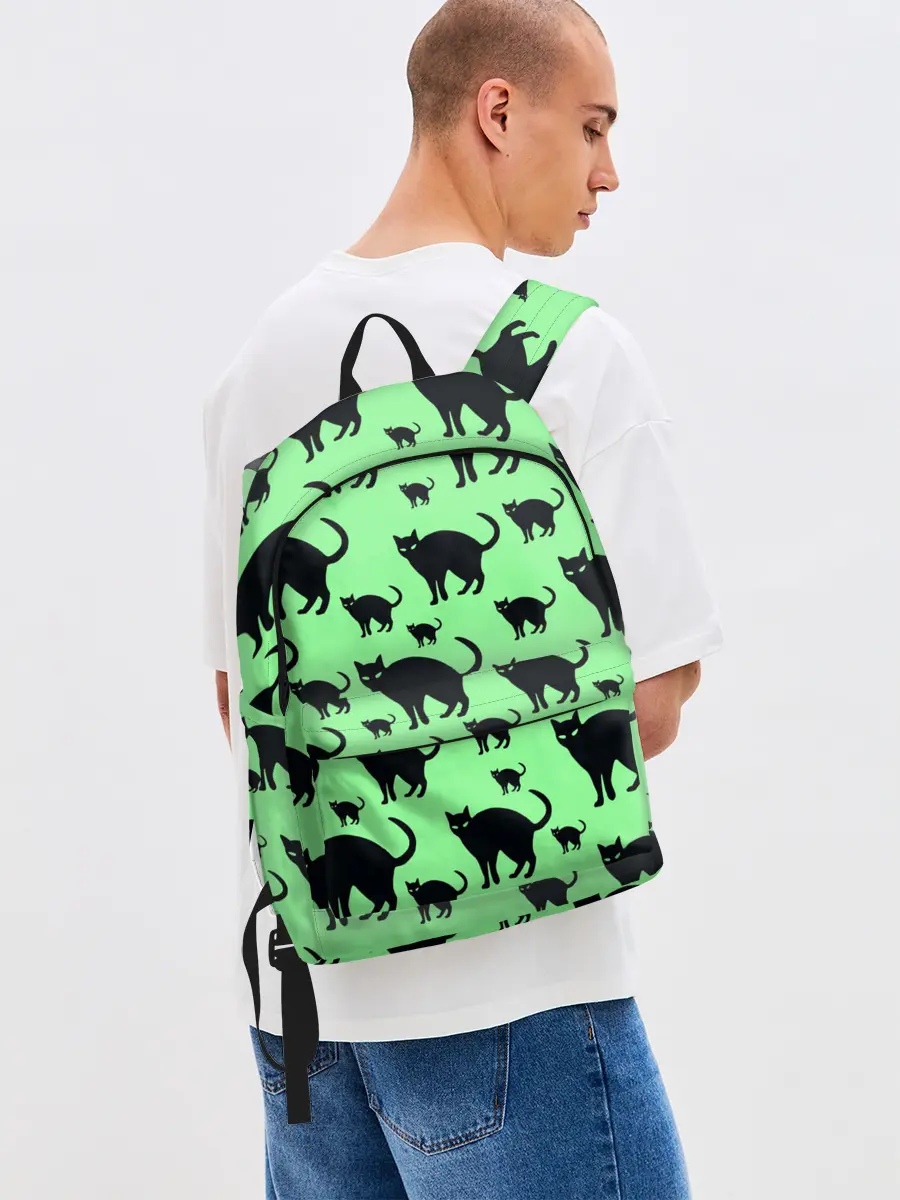 Рюкзак джинсовый / Кошки черные