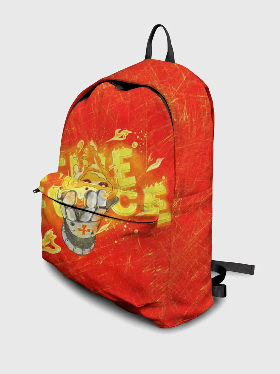 Рюкзак джинсовый / пламенная бригада пожарных красный фон