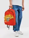 Рюкзак джинсовый / пламенная бригада пожарных красный фон