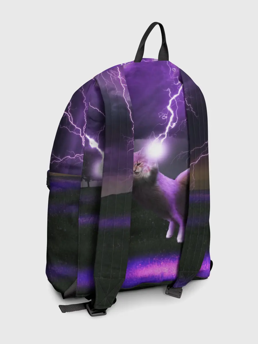 Рюкзак джинсовый / Кот и Молнии