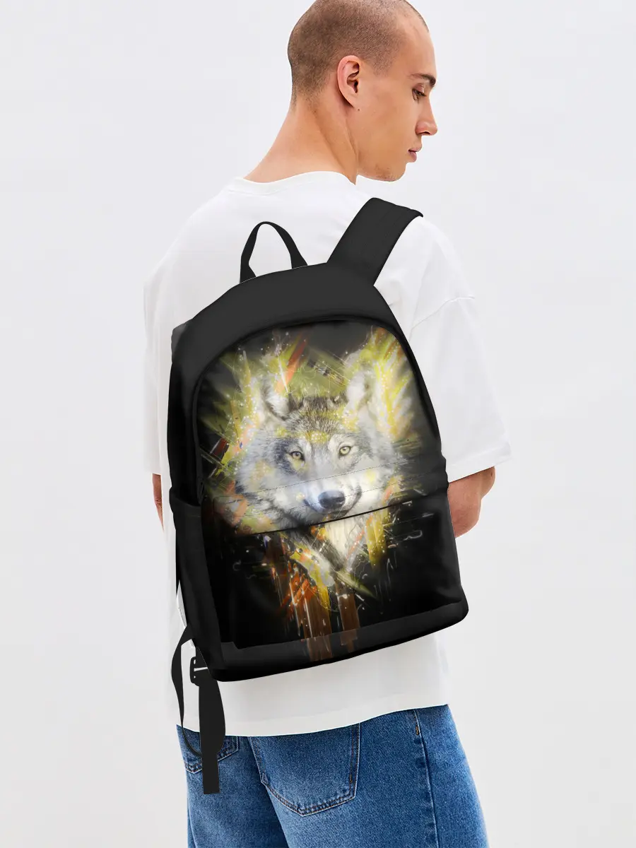 Рюкзак джинсовый / Волчий тотем