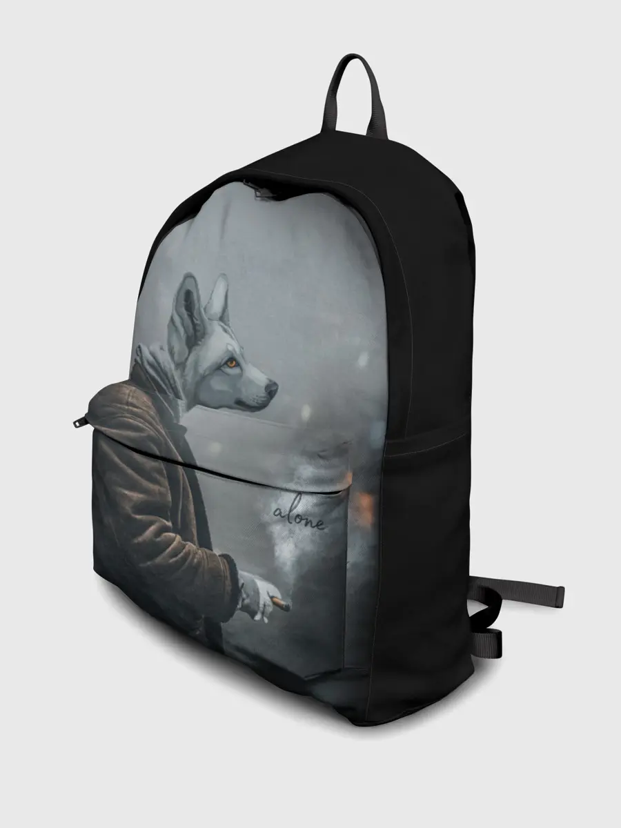 Рюкзак джинсовый / Одинокий волк